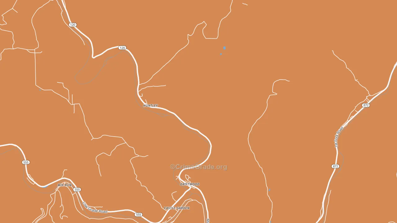 Huntley, PA Map of Assault Rates