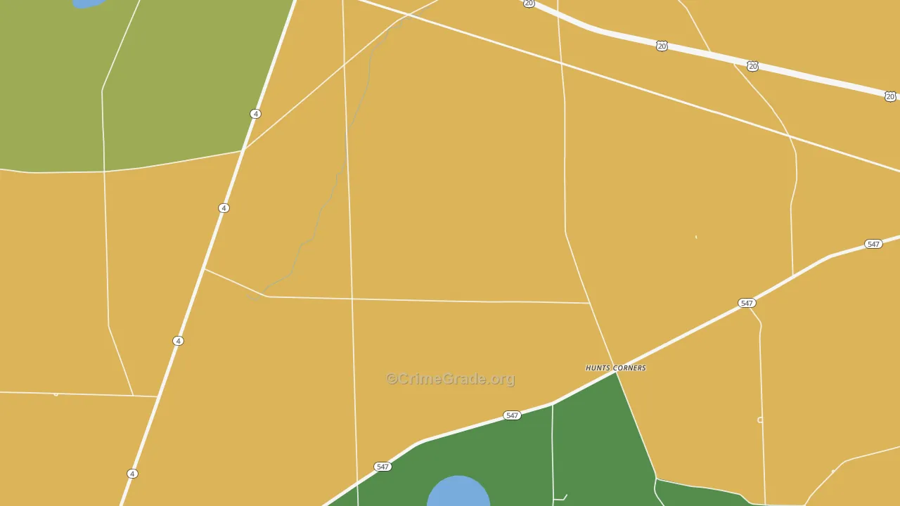 Hunts Corner, OH Map of Assault Rates