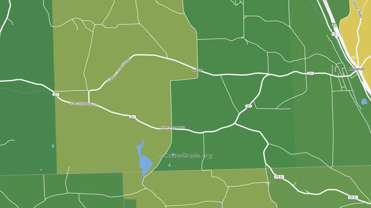 Hunts Corners, NY Map of Assault Rates