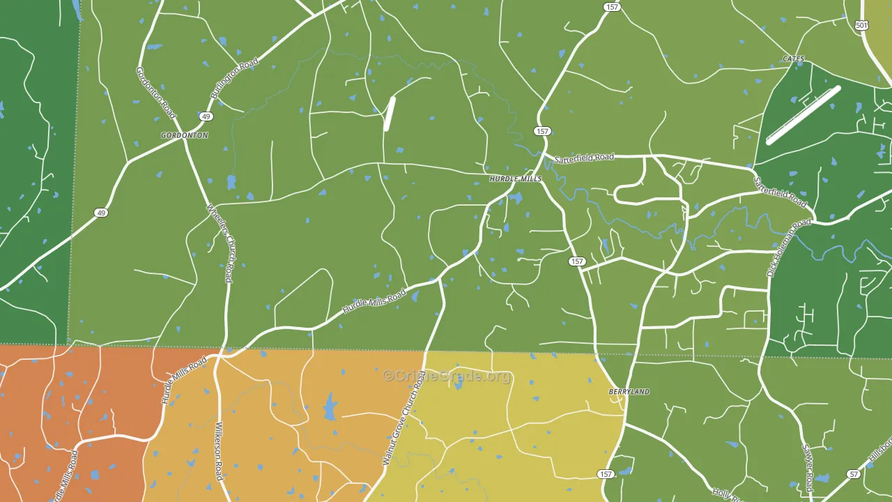 Hurdle Mills, NC Map of Assault Rates