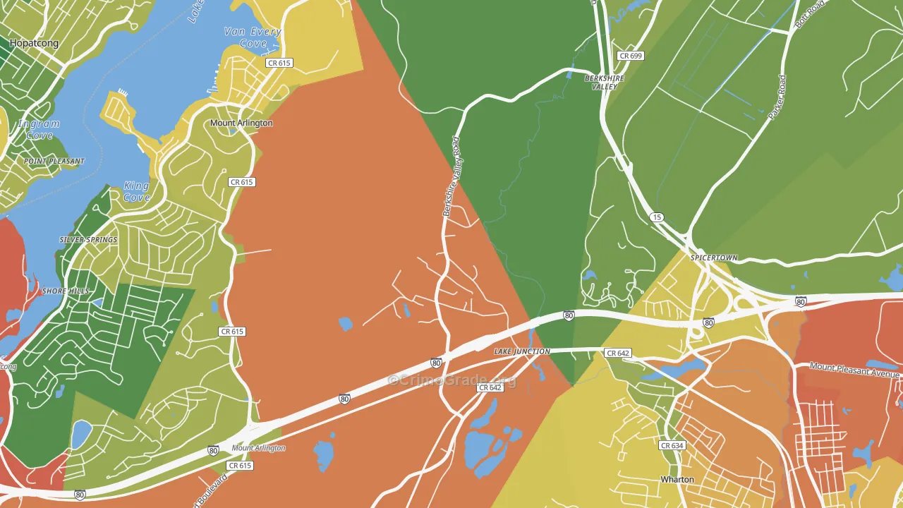 Hurdtown, NJ Map of Assault Rates