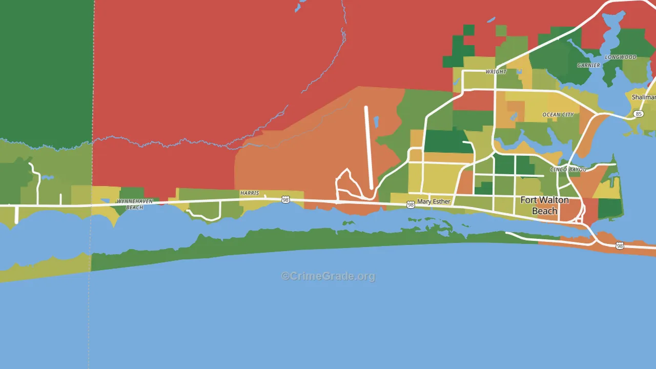 Hurlburt Field, FL Map of Assault Rates