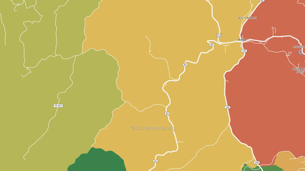 Hurley, KY Map of Assault Rates