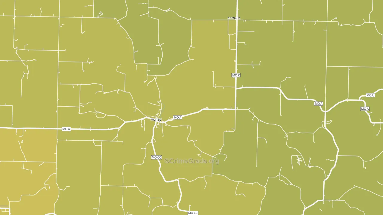 Hurley, MO Map of Assault Rates