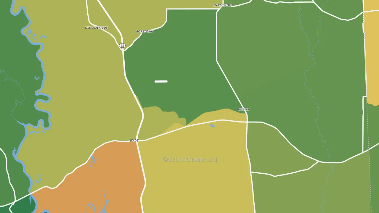 Hurley, MS Map of Assault Rates
