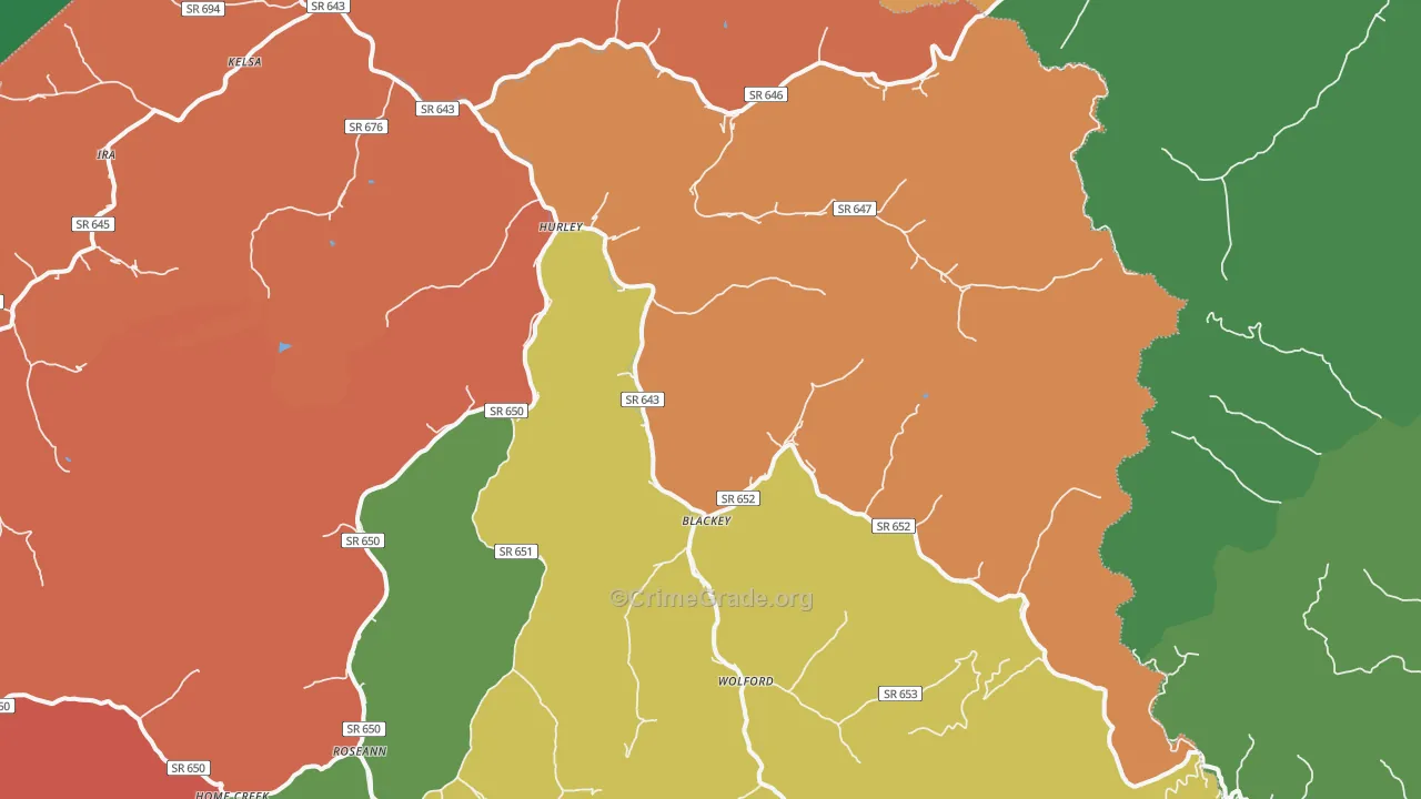 Hurley, VA Map of Assault Rates
