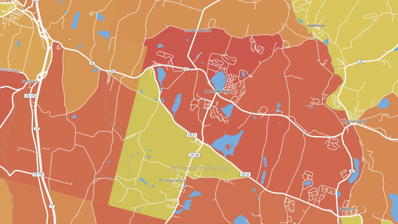 Hurleyville, NY Map of Assault Rates