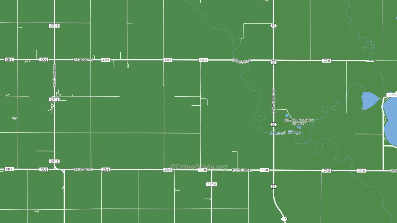Huron Colony, SD Map of Assault Rates