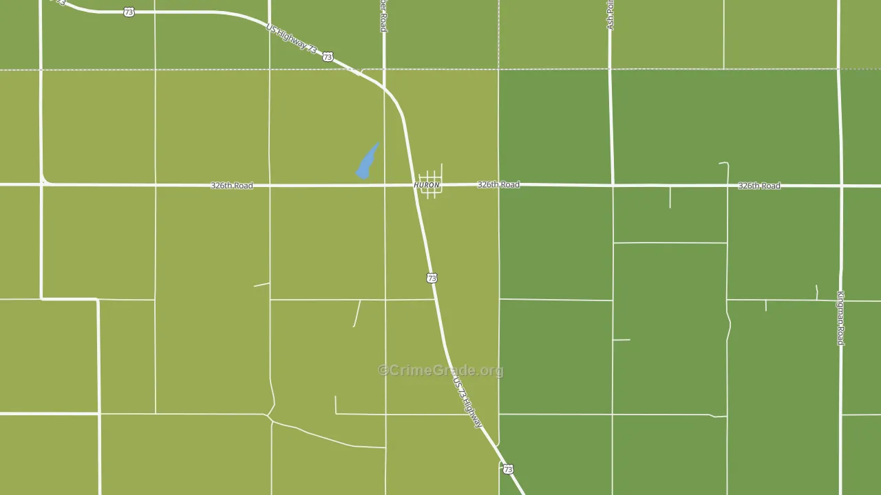 Huron, KS Map of Assault Rates