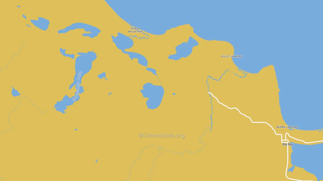 Huron Mountain, MI Map of Assault Rates