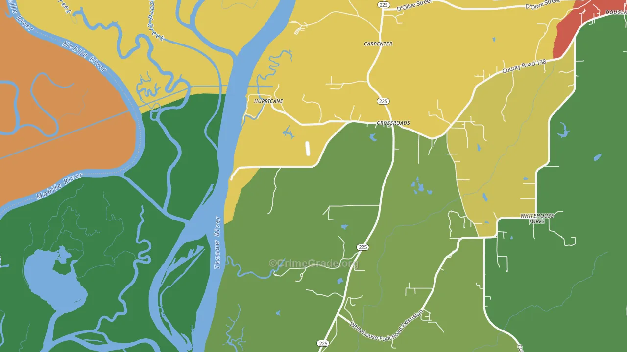 Hurricane, AL Map of Assault Rates