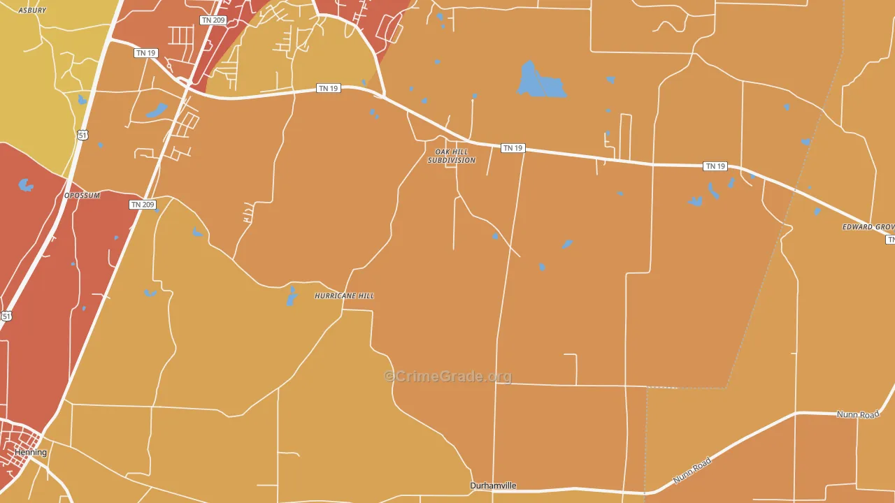 Hurricane Hill, TN Map of Assault Rates