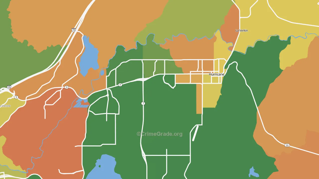 Hurricane, UT Map of Assault Rates