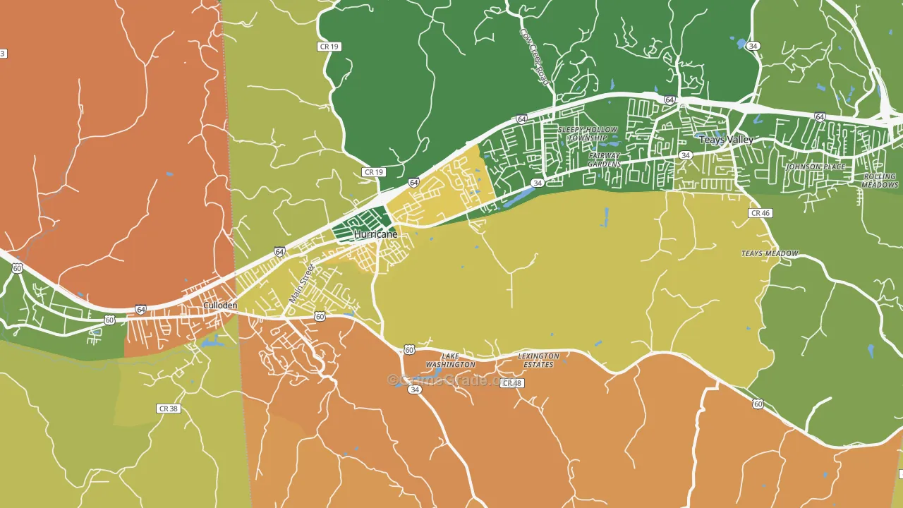 Hurricane, WV Map of Assault Rates