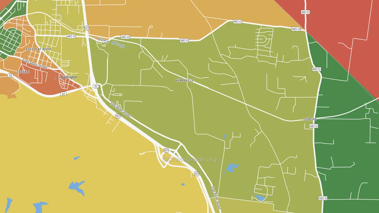 Hurryville, MO Map of Assault Rates