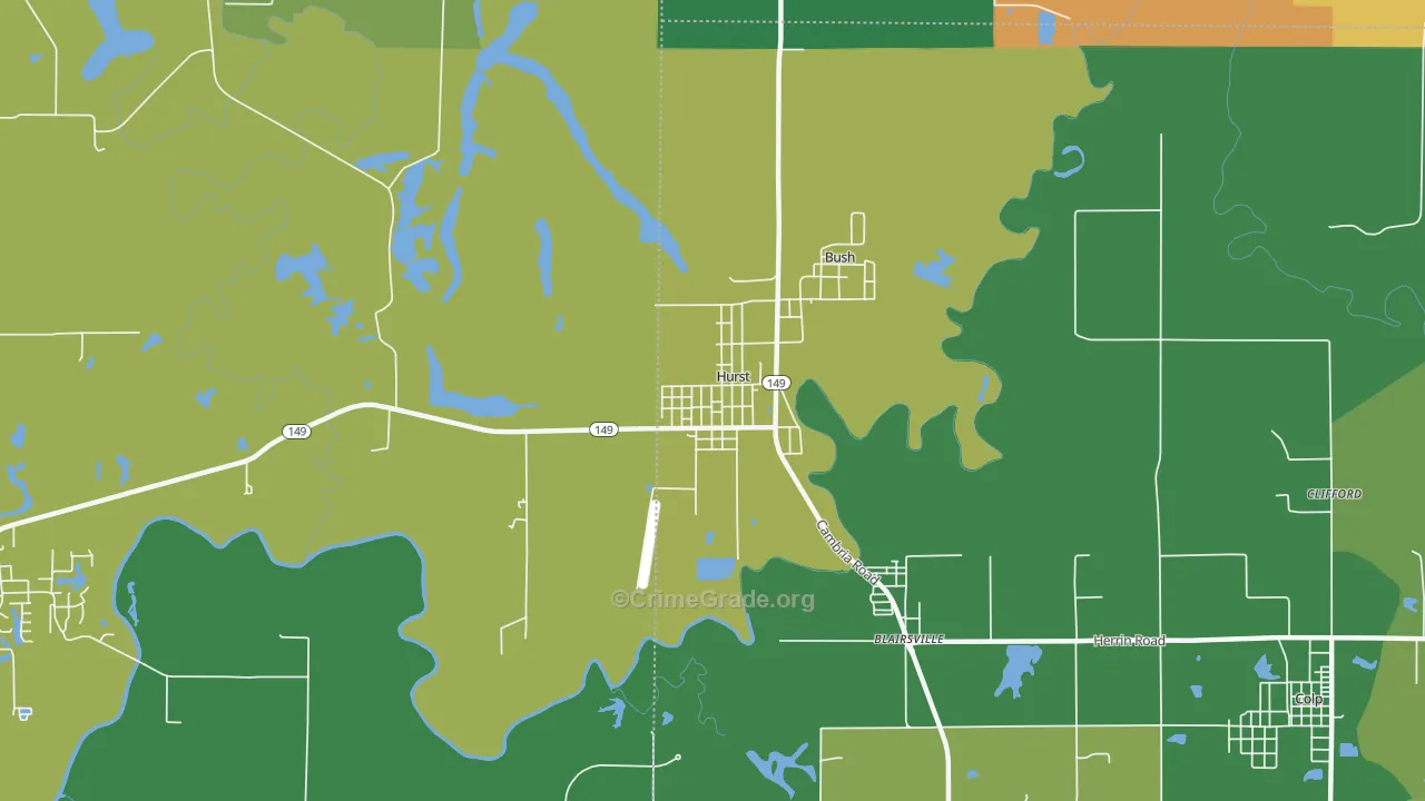 Hurst, IL Map of Assault Rates