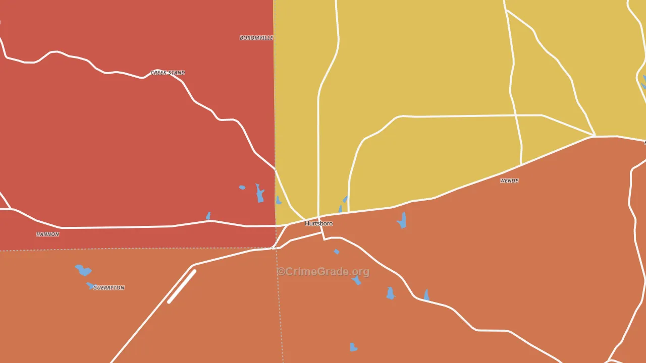 Hurtsboro, AL Map of Assault Rates