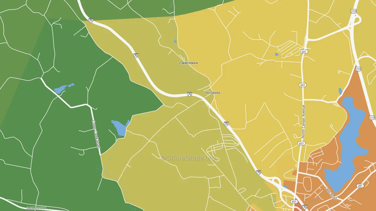 Husband, PA Map of Assault Rates