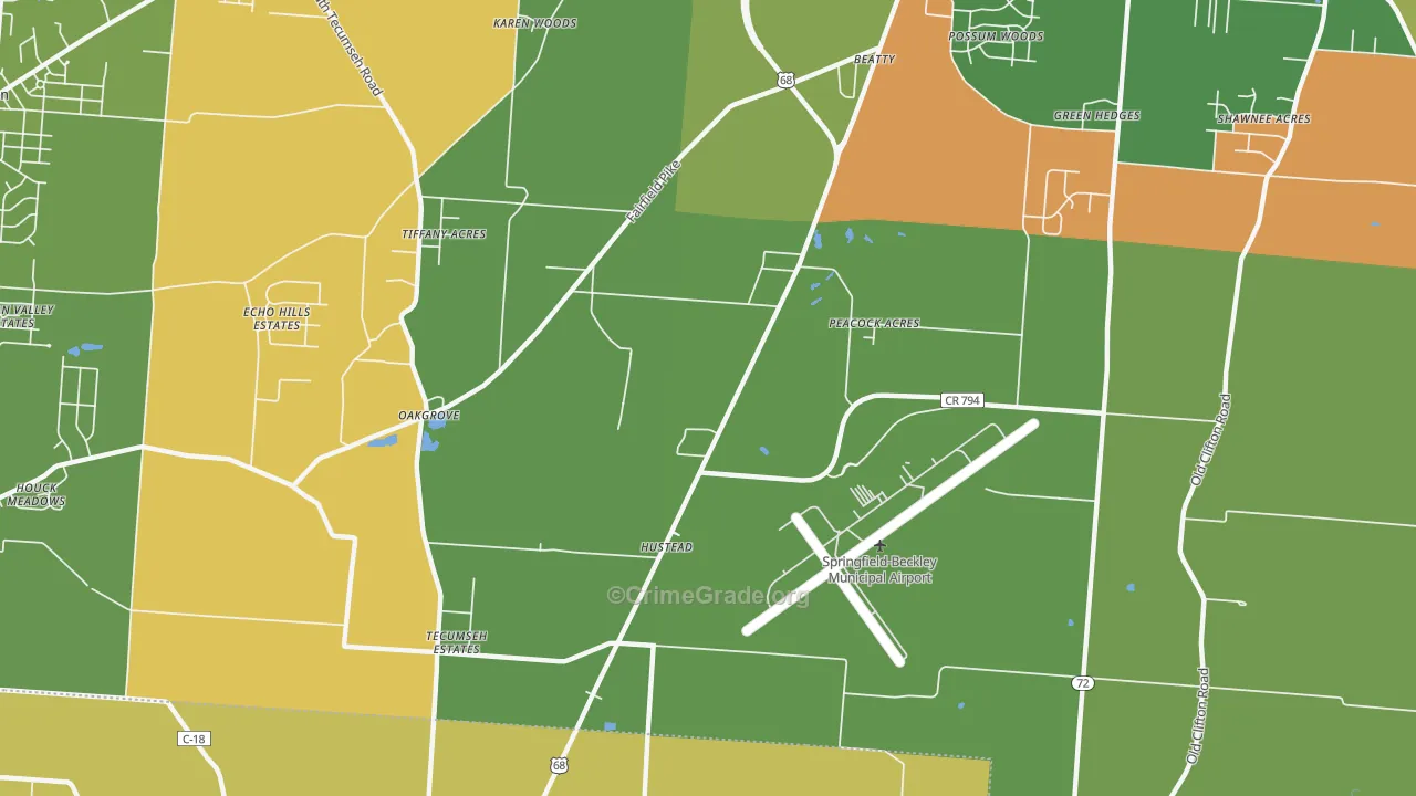 Hustead, OH Map of Assault Rates