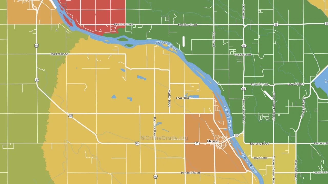 Huston, ID Map of Assault Rates
