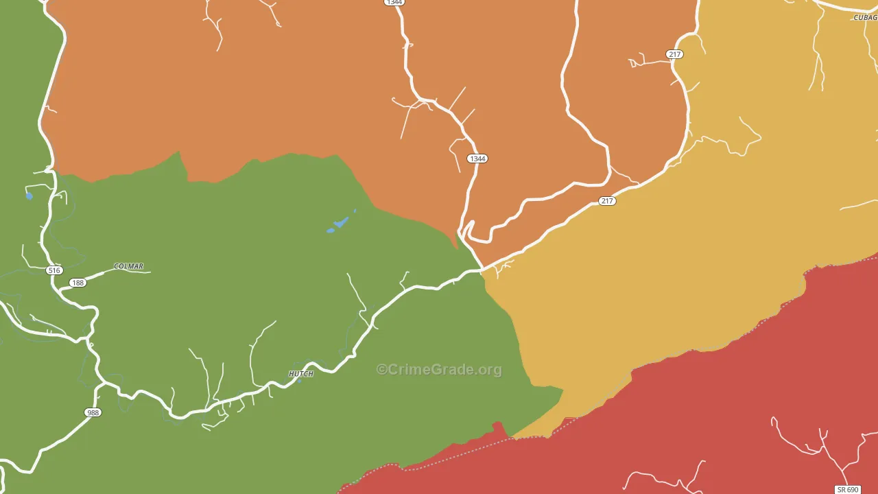 Hutch, KY Map of Assault Rates