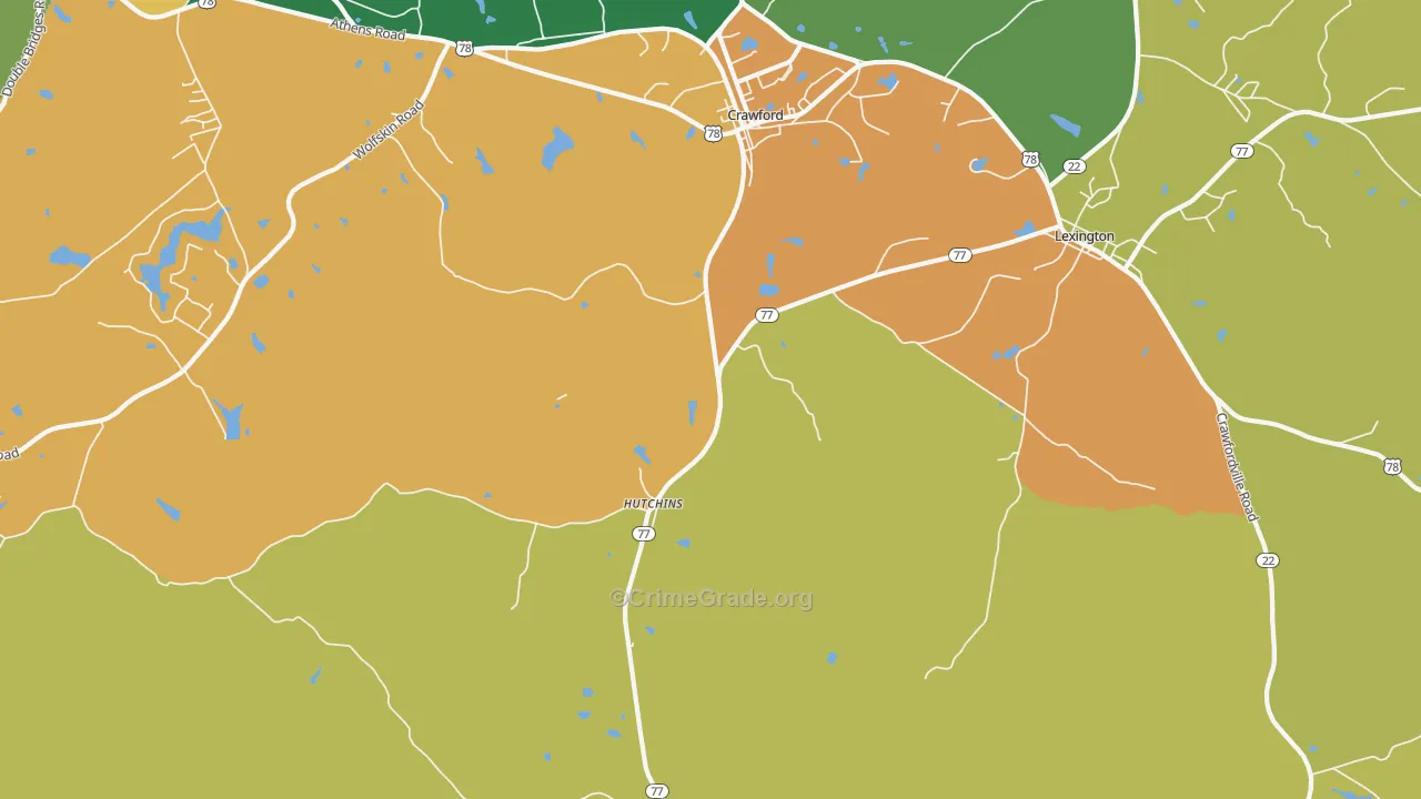 Hutchins, GA Map of Assault Rates
