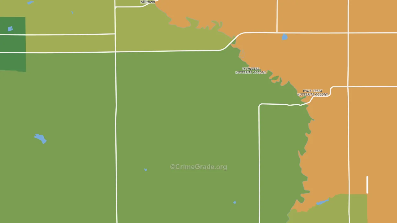 Hutchinson County, SD Map of Assault Rates