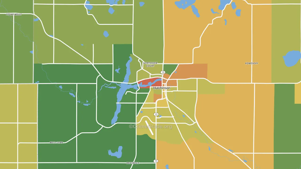 Hutchinson, MN Map of Assault Rates
