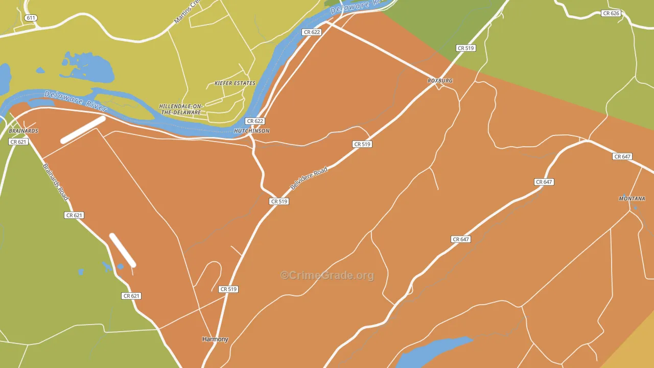 Hutchinson, NJ Map of Assault Rates