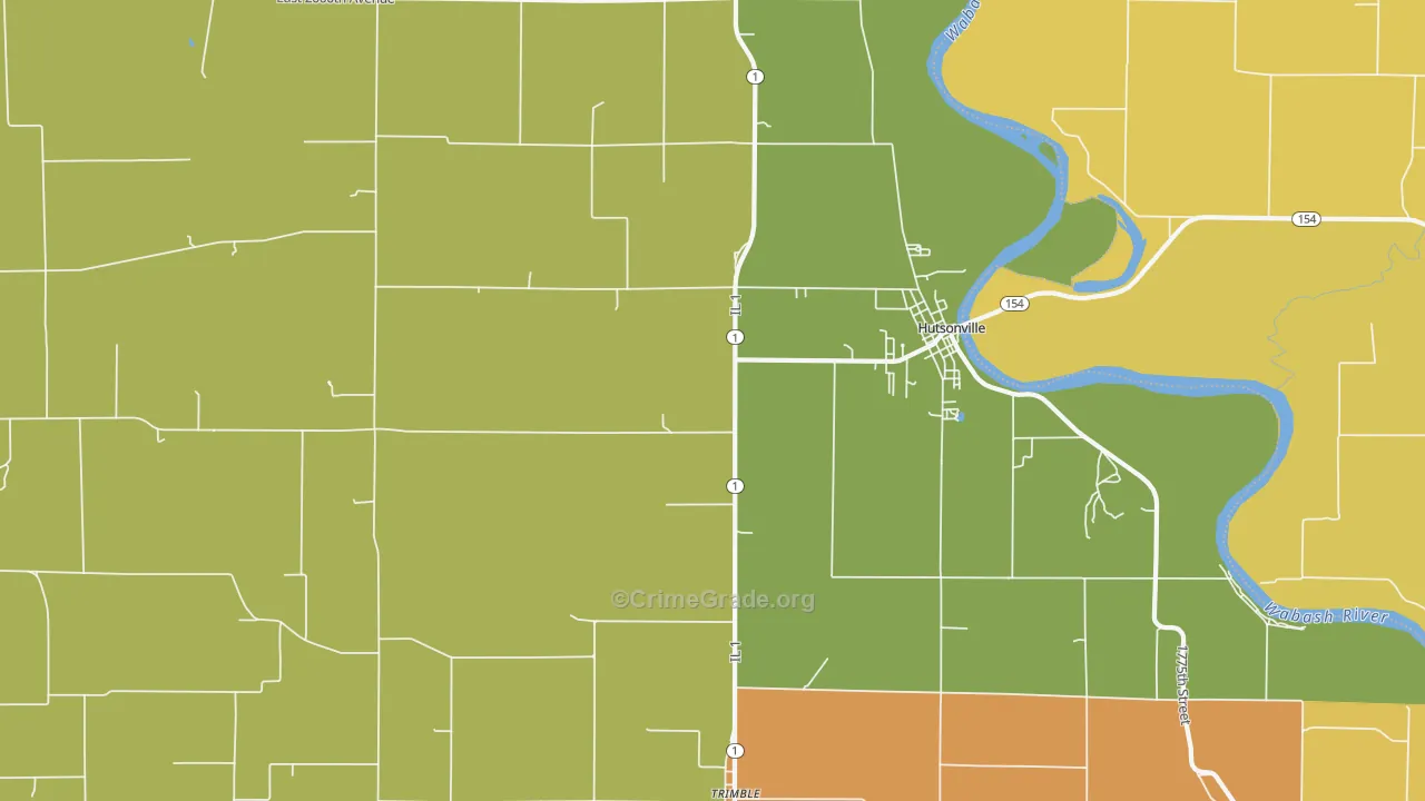 Hutsonville, IL Map of Assault Rates