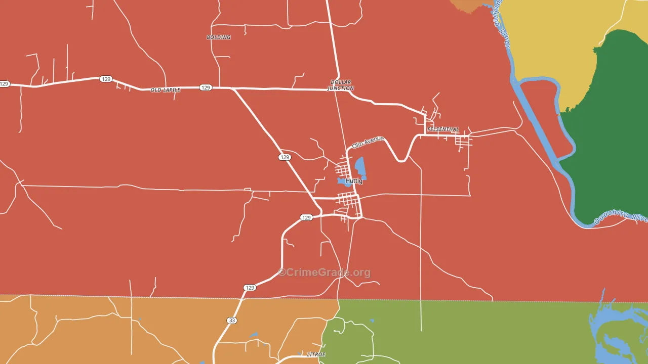 Huttig, AR Map of Assault Rates