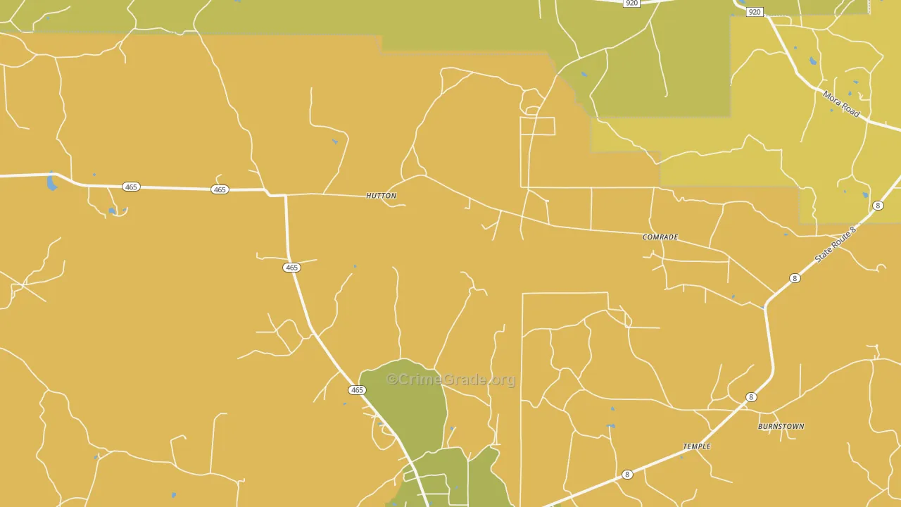 Hutton, LA Map of Assault Rates