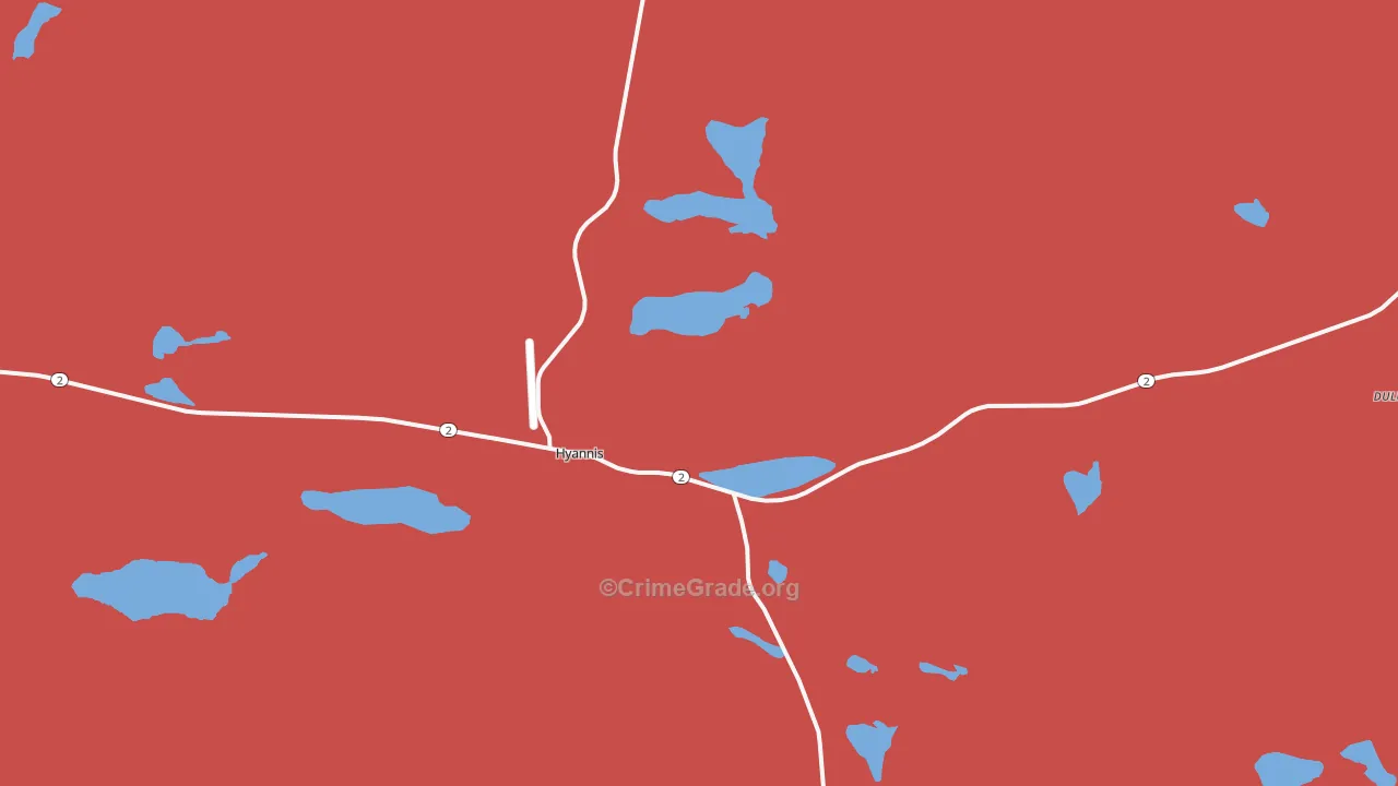Hyannis, NE Map of Assault Rates