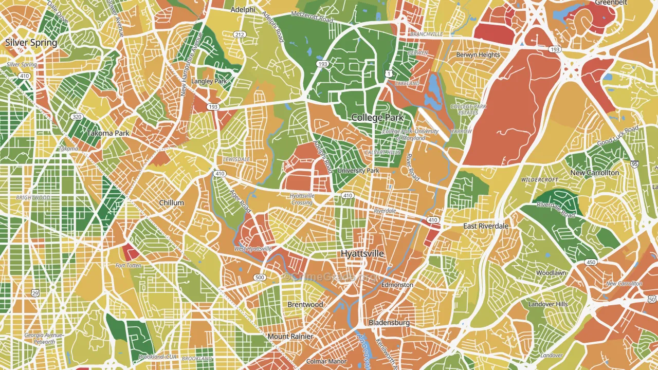 Hyattsville, MD Map of Assault Rates