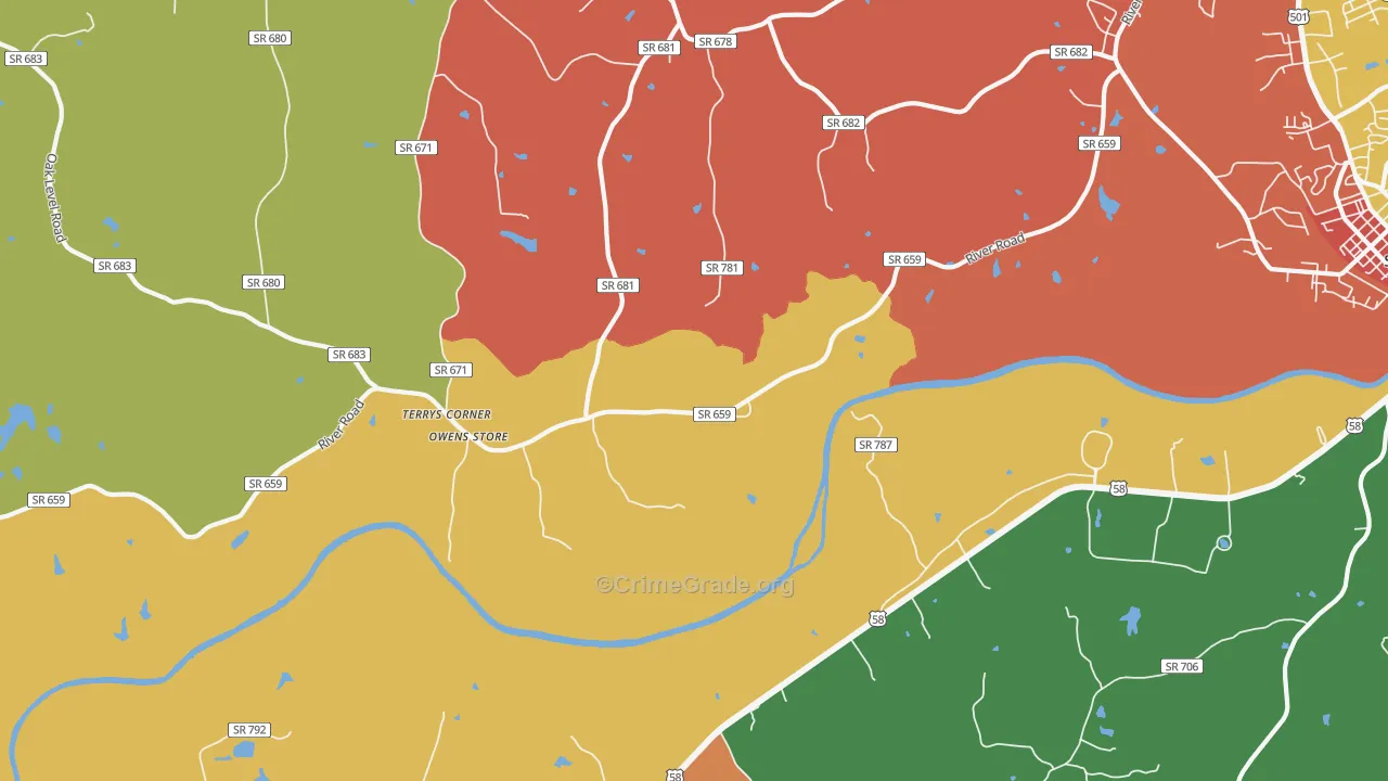 Hyco, VA Map of Assault Rates