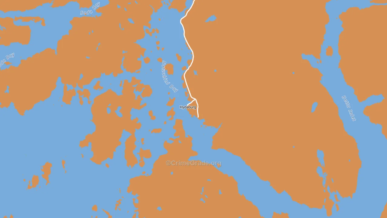 Hydaburg, AK Map of Assault Rates