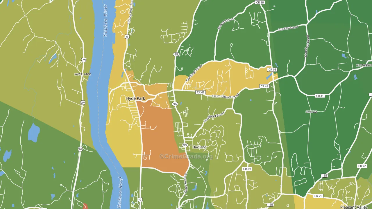 Hyde Park, NY Map of Assault Rates