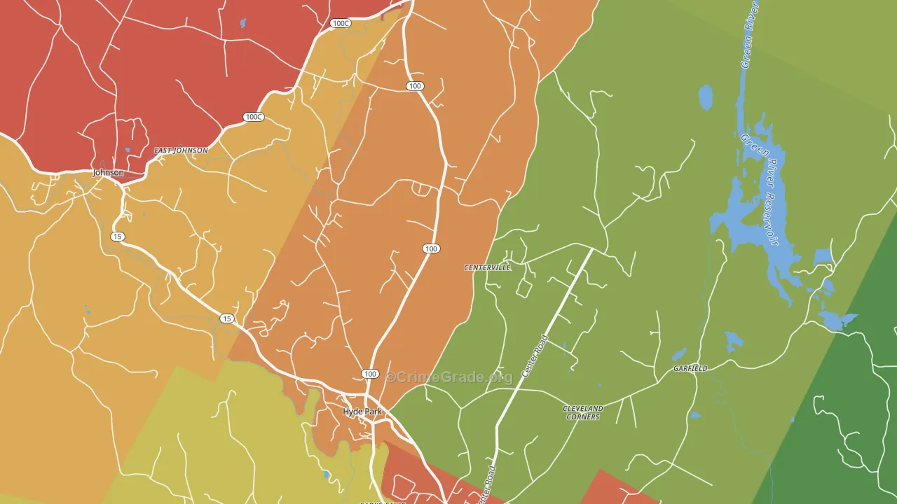 Hyde Park, VT Map of Assault Rates