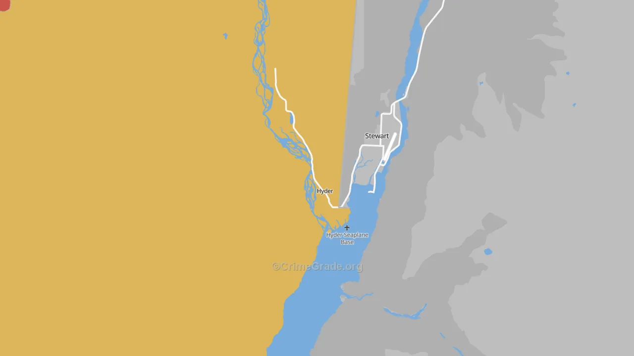 Hyder, AK Map of Assault Rates