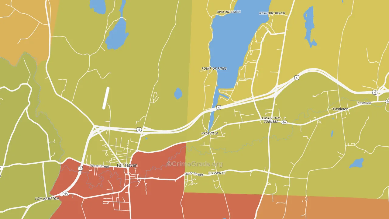 Hydeville, VT Map of Assault Rates