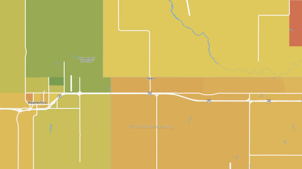 Hydro, OK Map of Assault Rates