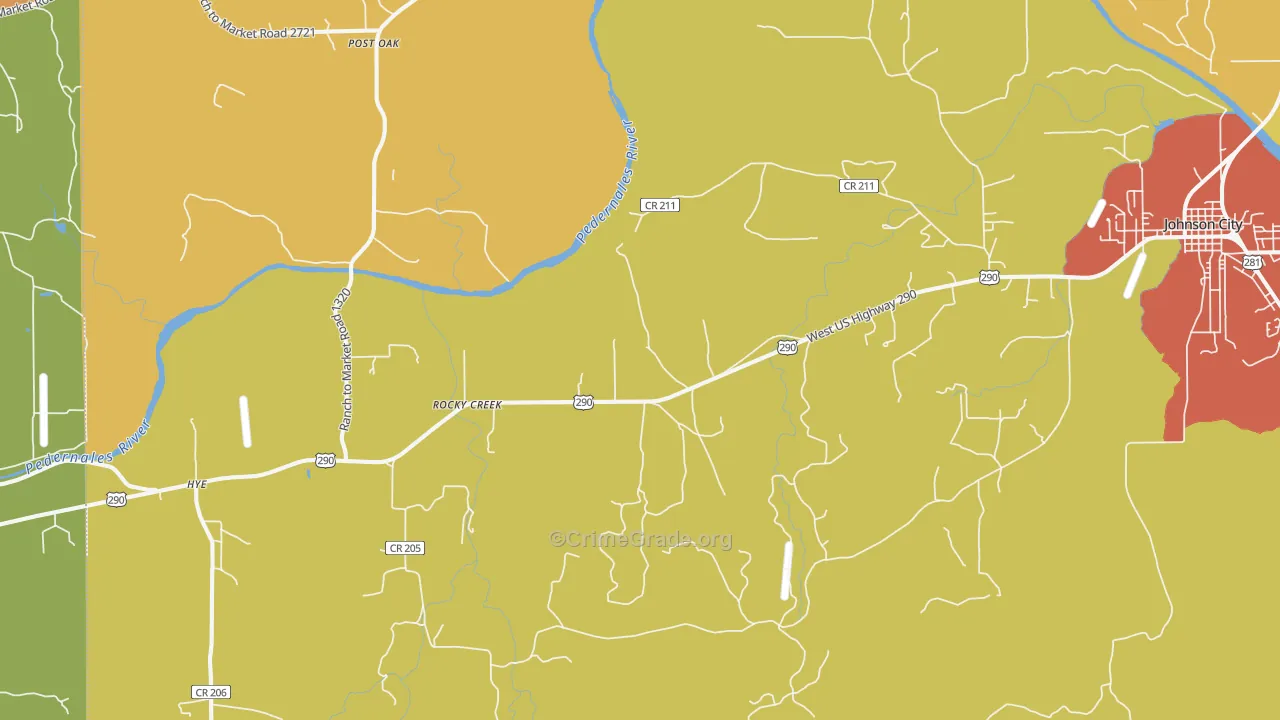 Hye, TX Map of Assault Rates