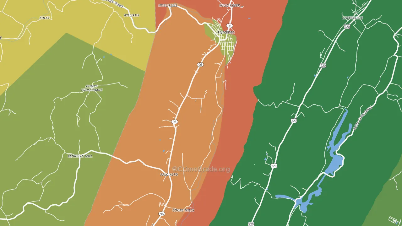 Hyndman, PA Map of Assault Rates