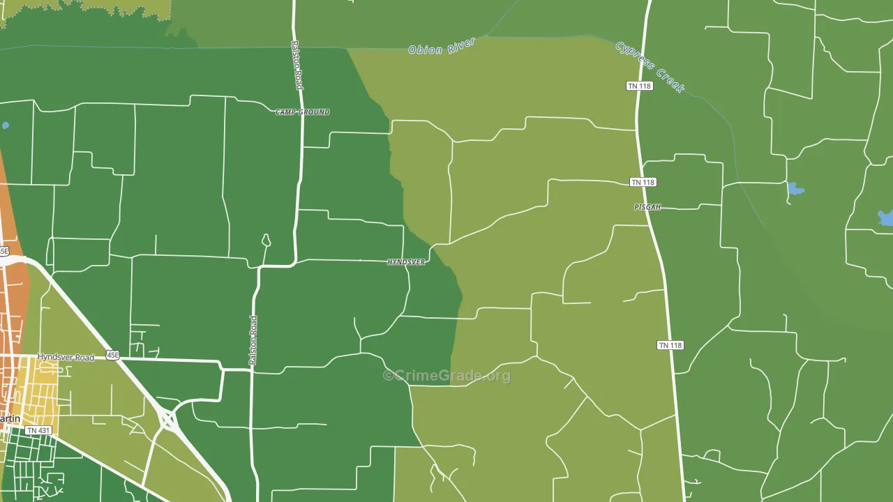 Hyndsver, TN Map of Assault Rates