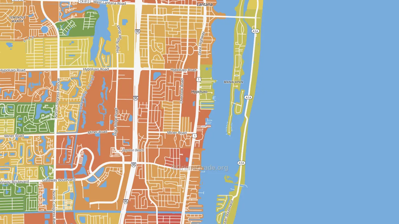 Hypoluxo, FL Map of Assault Rates