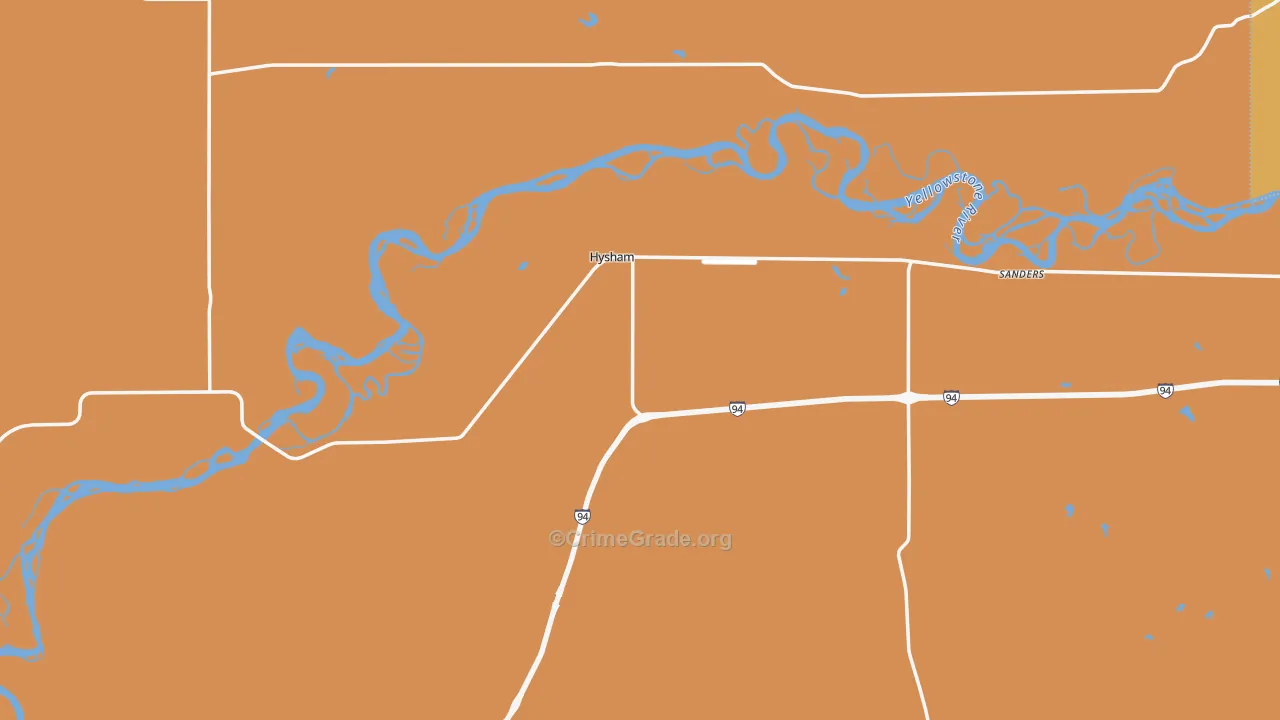 Hysham, MT Map of Assault Rates