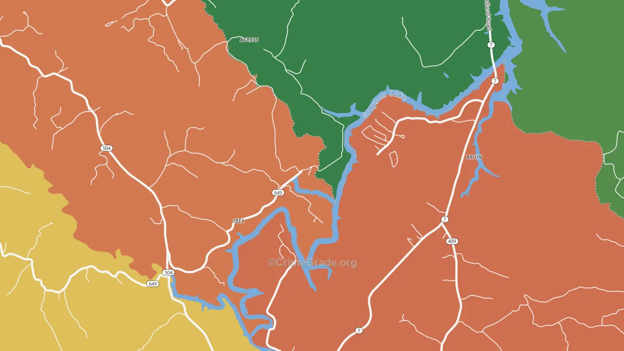 Ibex, KY Map of Assault Rates