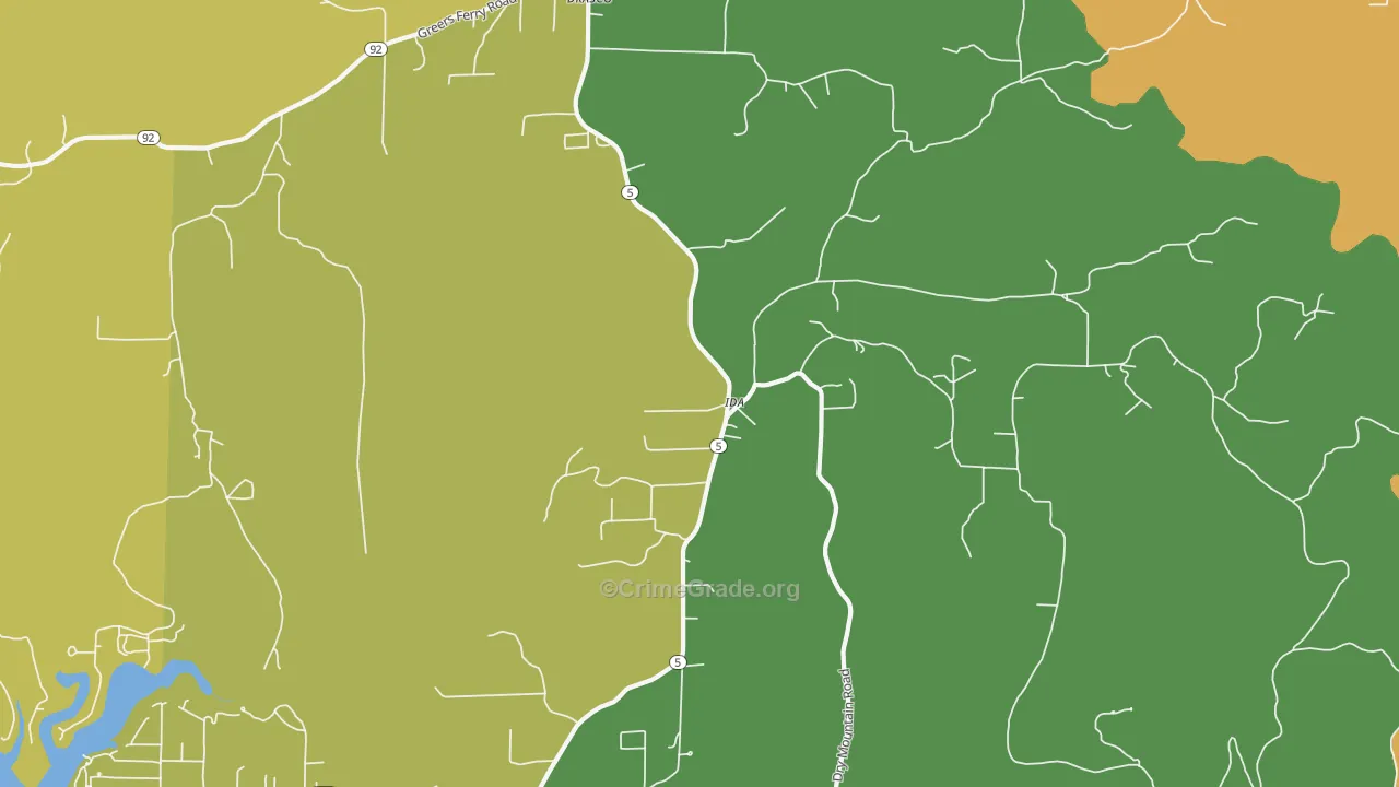 Ida, AR Map of Assault Rates