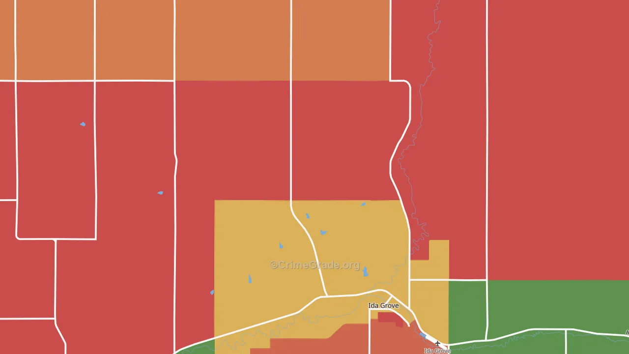 Ida County, IA Map of Assault Rates