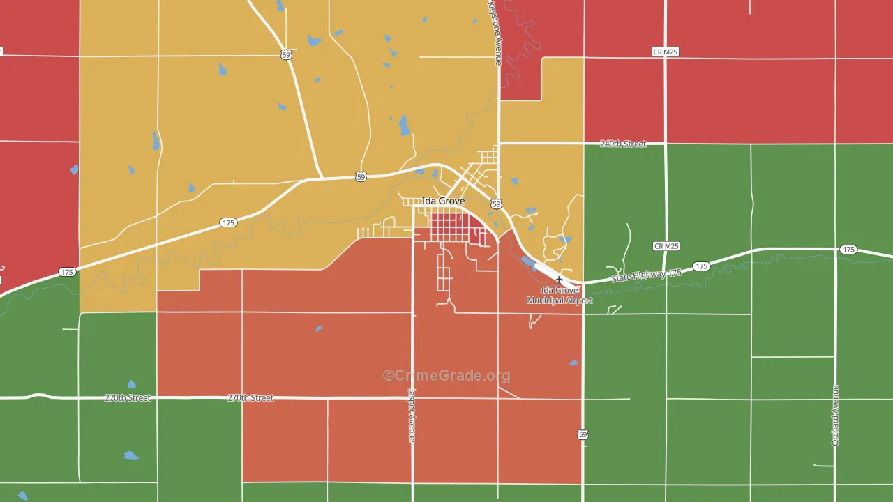 Ida Grove, IA Map of Assault Rates